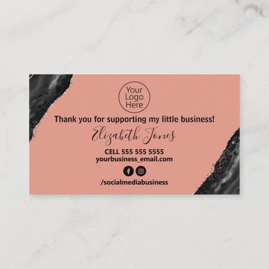 バラ金ゴールドグリッターお買い上げいただきありがとうございます 名刺 (裏面)