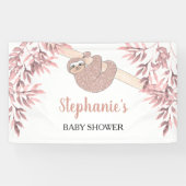 バラ金ゴールドグリッターかわいいガールスロスベビーシャワー 横断幕 (横)