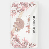 バラ金ゴールドグリッターかわいいガールスロスベビーシャワー 横断幕 (縦)