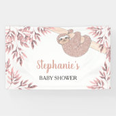 バラ金ゴールドグリッターかわいいガールスロスベビーシャワー 横断幕 (横)