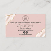 バラ金ゴールドグリッターご購入いただきありがとうございます 名刺 (裏面)