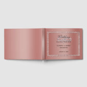 バラ金ゴールドグリッターとシルバー結婚ズリングや輪 ゲストブック (全面)