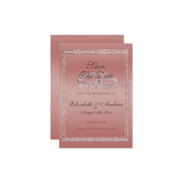 バラ金ゴールドグリッターとシルバー結婚ズリングや輪 セーブザデート