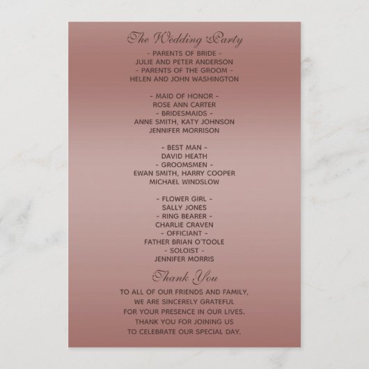 バラ金ゴールドグリッターとシルバー結婚ズリングや輪 プログラム (裏面)