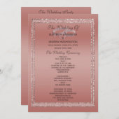 バラ金ゴールドグリッターとシルバー結婚ズリングや輪 プログラム (正面/裏面)