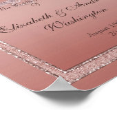 バラ金ゴールドグリッターとシルバー結婚ズリングや輪 ポスター (角)