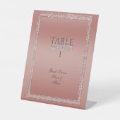 バラ金ゴールドグリッターとシルバー結婚ズリングや輪 台座サイン (正面)