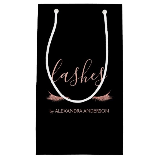 バラ金ゴールドグリッターとスパークルまつげ スモールペーパーバッグ (正面)