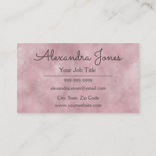 バラ金ゴールドグリッターとスパークルウォーター色 名刺 (裏面)