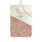 バラ金ゴールドグリッターとスパークルマーブルモノグラム カーエアーフレッシュナー (裏面)