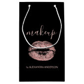 バラ金ゴールドグリッターとスパークルリップメイクアップ スモールペーパーバッグ (裏面)