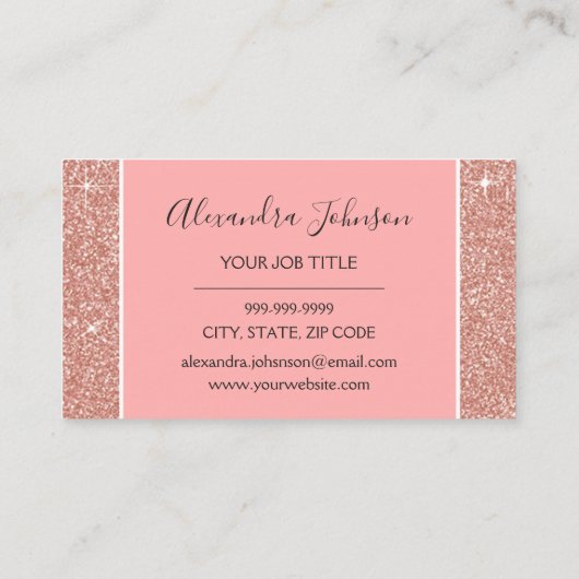 バラ金ゴールドグリッターとスパークル睫毛延長部 ロイヤリティカード (裏面)