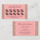 バラ金ゴールドグリッターとスパークル睫毛延長部 ロイヤリティカード (正面/裏面)