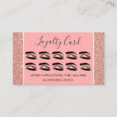 バラ金ゴールドグリッターとスパークル睫毛延長部 ロイヤリティカード (正面)