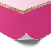 バラ金ゴールドグリッターとピンクグラデーションスウィート16へようこそ ポスター (角)