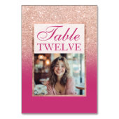 バラ金ゴールドグリッターとピンクスイグラデーションート16 テーブルナンバー (正面)