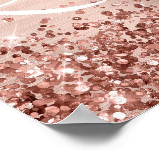 バラ金ゴールドグリッターとフォイルキンセアニェラウェルカム ポスター (角)