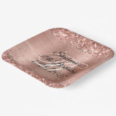 バラ金ゴールドグリッターとフォイル30th誕生日 ペーパープレート (傾斜あり)