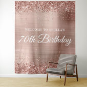 バラ金ゴールドグリッターとフォイル70th誕生日へようこそ タペストリー (インサイチュ)