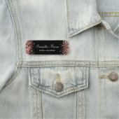 バラ金ゴールドグリッターとブラック 名札 (インサイチュ)