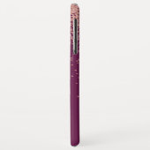 バラ金ゴールドグリッターとブルゴーニュモノグラムの Case-Mate iPhoneケース (裏面/左)