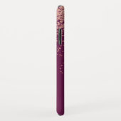 バラ金ゴールドグリッターとブルゴーニュモノグラムの Case-Mate iPhoneケース (裏面/右)