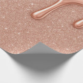 バラ金ゴールドグリッターとメタリックドライ結婚プス ラッピングペーパー (角)