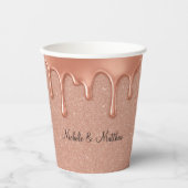 バラ金ゴールドグリッターとメタリックドライ結婚プス 紙コップ (正面)