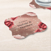 バラ金ゴールドグリッターとレッドローズ結婚ズ ペーパーコースター (アングル)