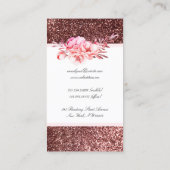 バラ金ゴールドグリッターと水彩花ヴィンテージ 名刺 (裏面)