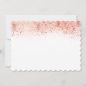 バラ金ゴールドグリッターと白い花1st誕生日 招待状 (裏面)