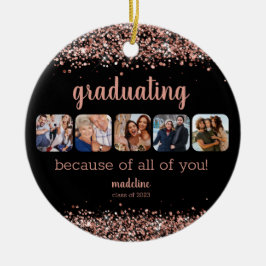 バラ金ゴールドグリッターのためにあなた5フォトグラード セラミックオーナメント