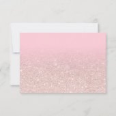 バラ金ゴールドグリッターのピンク感謝してい写真ユースイート16 サンキューカード (裏面)