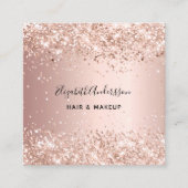 バラ金ゴールドグリッターの写真 スクエア名刺 (正面)