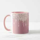 バラ金ゴールドグリッターはメタリック名を乾燥ガーリーさせる マグカップ (左)