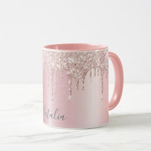 バラ金ゴールドグリッターはメタリック名を乾燥ガーリーさせる マグカップ (正面右)