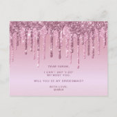 バラ金ゴールドグリッターは私の花嫁になる インビテーションポストカード (裏面)