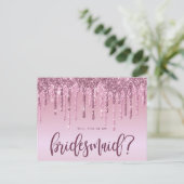 バラ金ゴールドグリッターは私の花嫁になる インビテーションポストカード (スタンド正面)