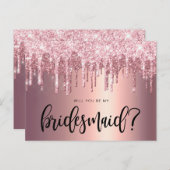 バラ金ゴールドグリッターは私の花嫁になる インビテーションポストカード (正面/裏面)