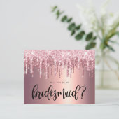 バラ金ゴールドグリッターは私の花嫁になる インビテーションポストカード (スタンド正面)