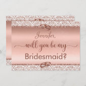 バラ金ゴールドグリッターは私の花嫁になる 招待状 (正面/裏面)