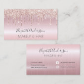 バラ金ゴールドグリッターは金属メイクアップ毛を乾燥させる 名刺 (正面/裏面)