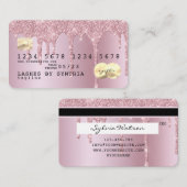 バラ金ゴールドグリッターは、クレジットカード金ゴールドホログラムを駆動する 名刺 (正面/裏面)