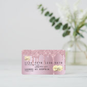 バラ金ゴールドグリッターは、クレジットカード金ゴールドホログラムを駆動する 名刺 (スタンド正面)