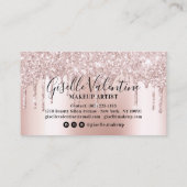 バラ金ゴールドグリッターは、金属メイクアップヘアサロン 名刺 (裏面)