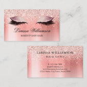 バラ金ゴールドグリッターまつ毛の拡張メイクアップアーティスト 名刺 (正面/裏面)