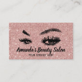 バラ金ゴールドグリッターまばたき&ブローズメイクアップアーティスト 名刺 (正面)