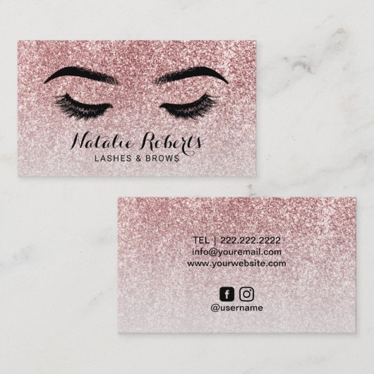 バラ金ゴールドグリッターまぶしメイクアップアーティスト 名刺 (正面/裏面)