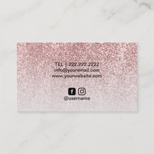 バラ金ゴールドグリッターまぶしメイクアップアーティスト 名刺 (裏面)