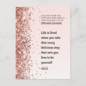 バラ金ゴールドグリッターやる気を起こさせる引用文事業 案内ポストカード (正面)